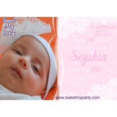 Winter Onederland invitation with photo, (no.3) Winter Onederland invitation with photo, (no.3)